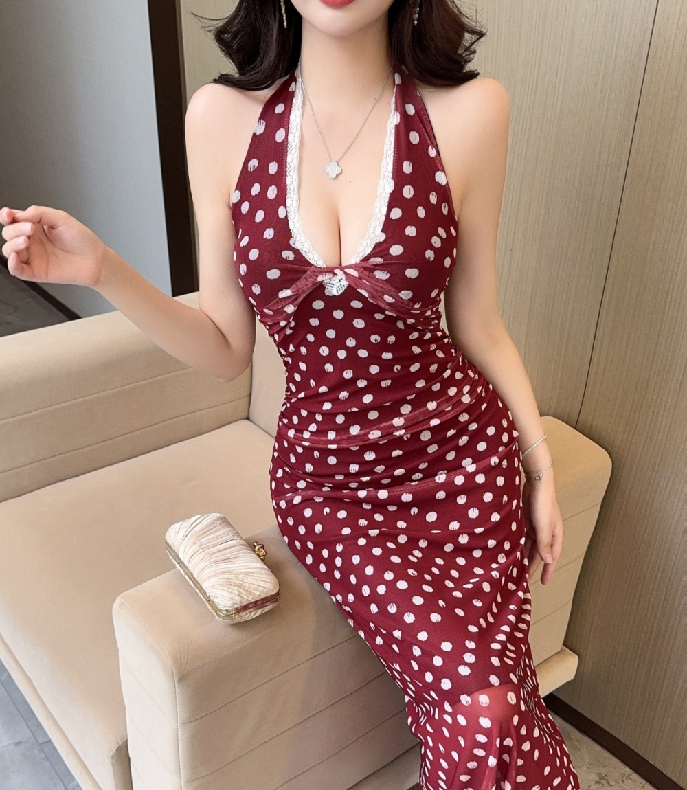 V-neck halter vacation enticement temperament summer dress