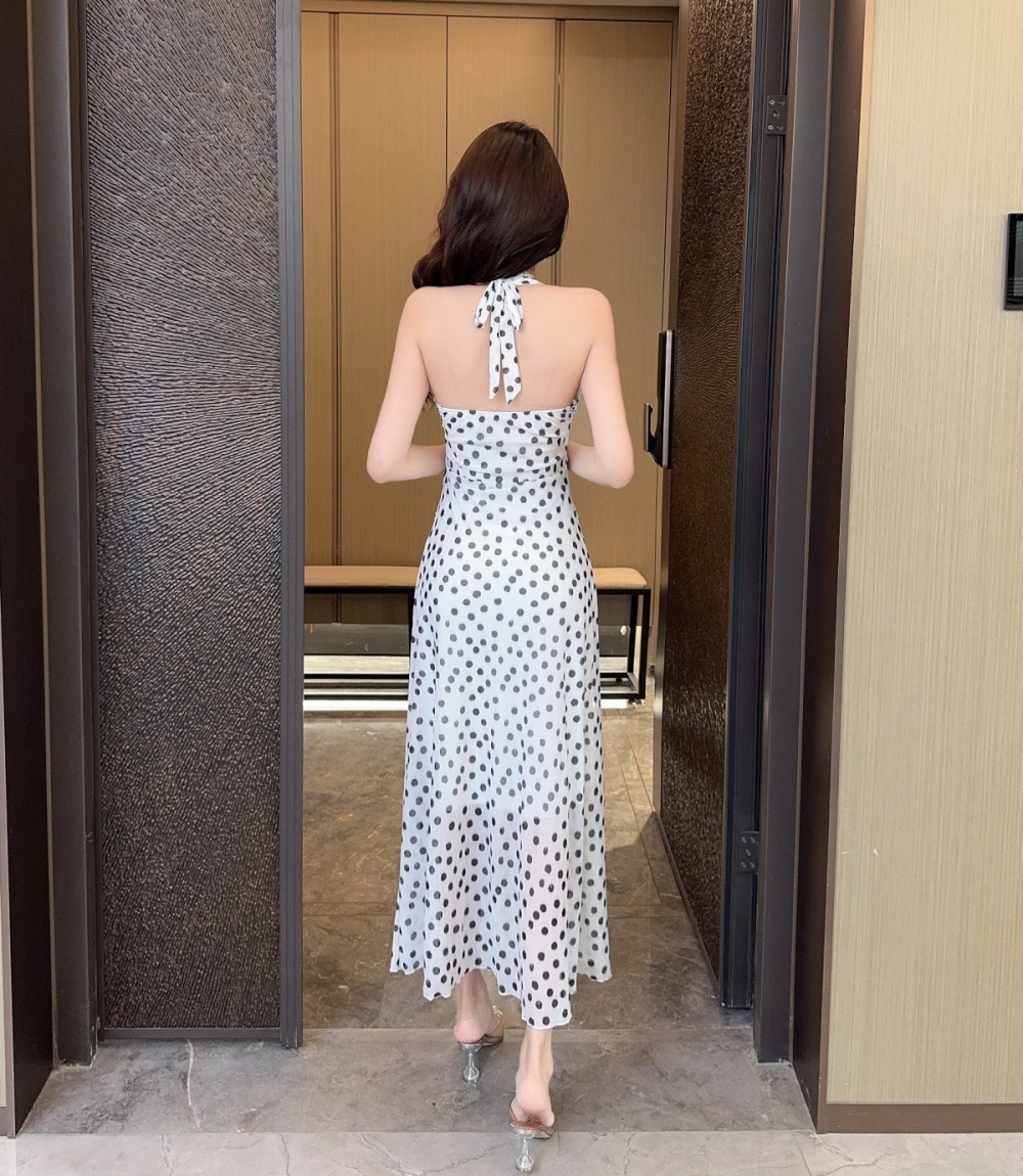V-neck halter vacation enticement temperament summer dress
