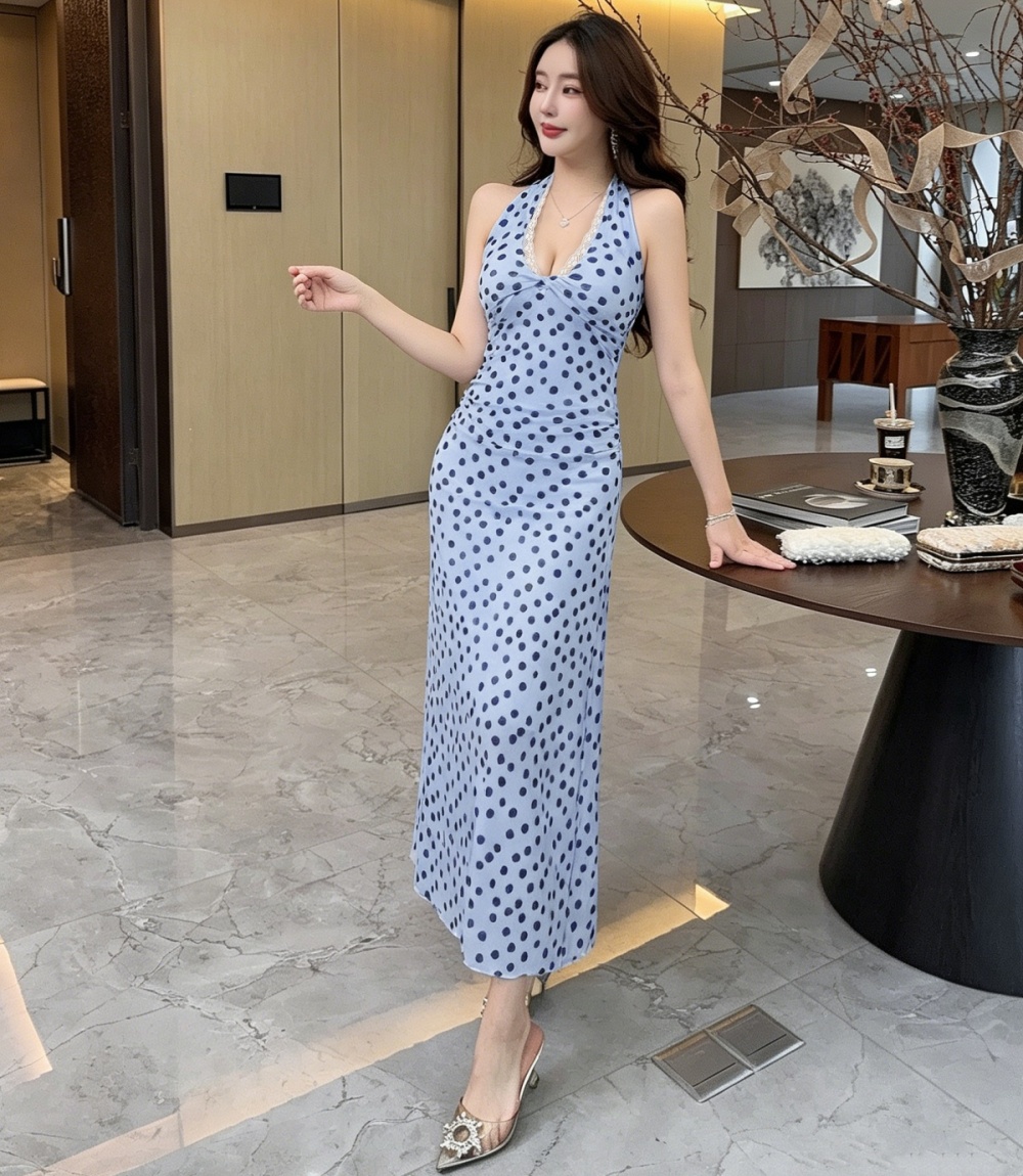 V-neck halter vacation enticement temperament summer dress