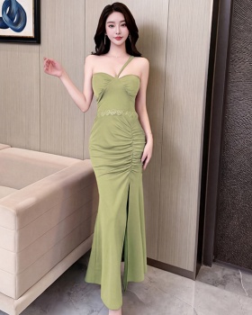 Strapless long long dress sexy temperament dress