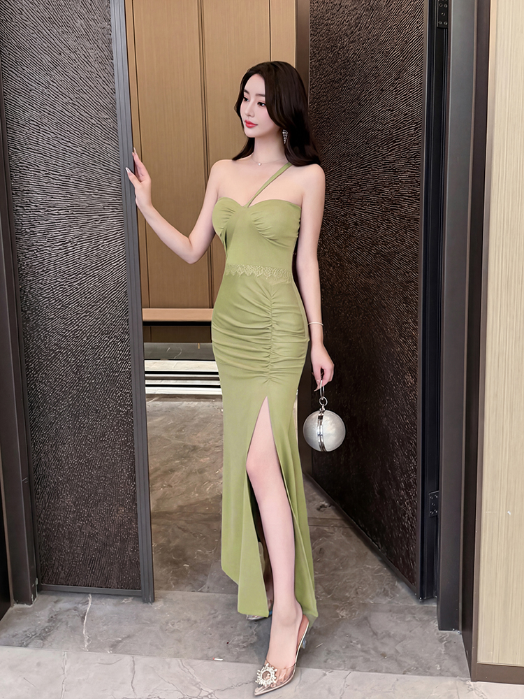 Strapless long long dress sexy temperament dress