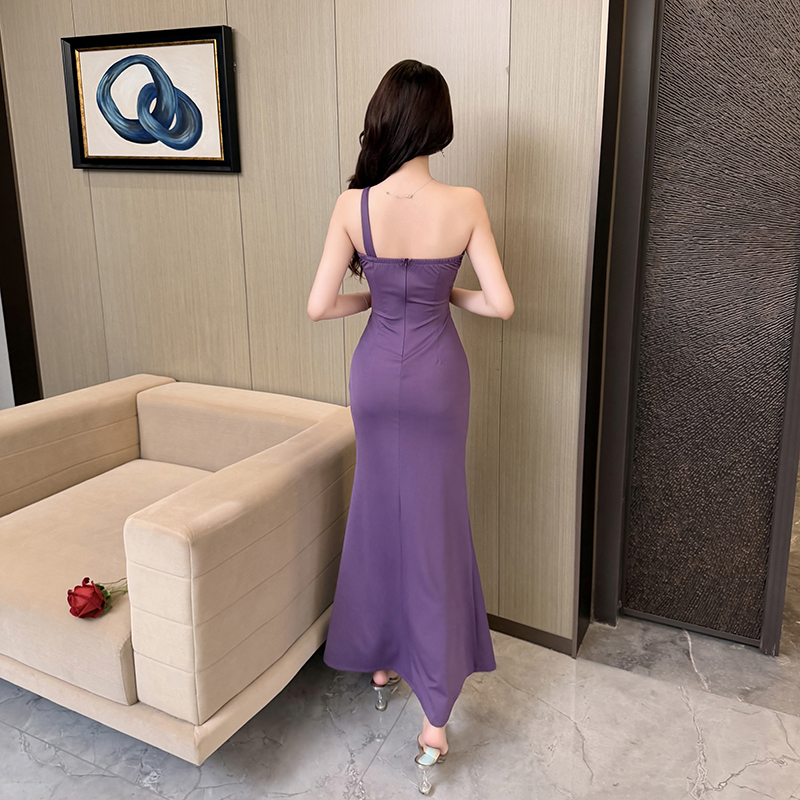 Strapless long long dress sexy temperament dress