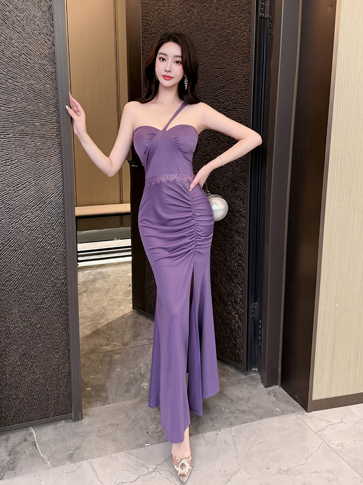Strapless long long dress sexy temperament dress
