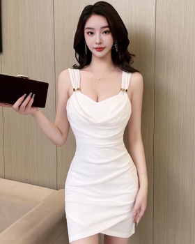 Package hip sling summer T-back V-neck low-cut sexy dress