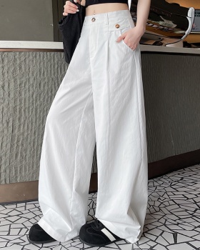 Straight summer long pants loose wide leg pants for women