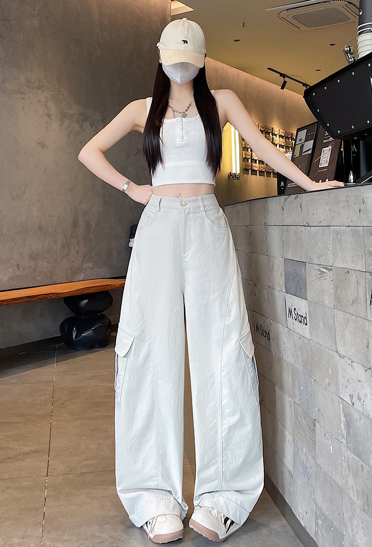 Loose slim pants high waist summer work clothing