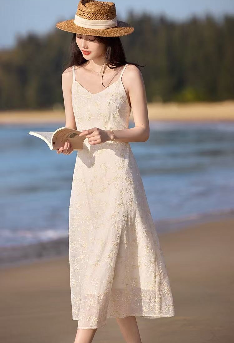 Elegant jacquard fresh round dress
