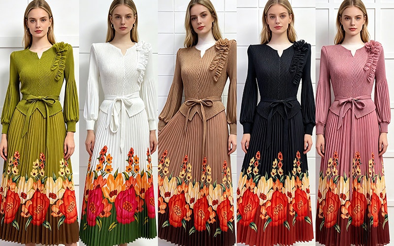 Loose dress lantern sleeve long dress for women