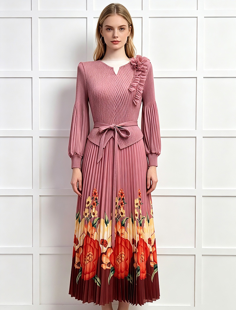 Loose dress lantern sleeve long dress for women