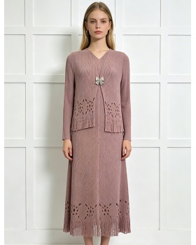 Loose all-match long dress fold tops a set