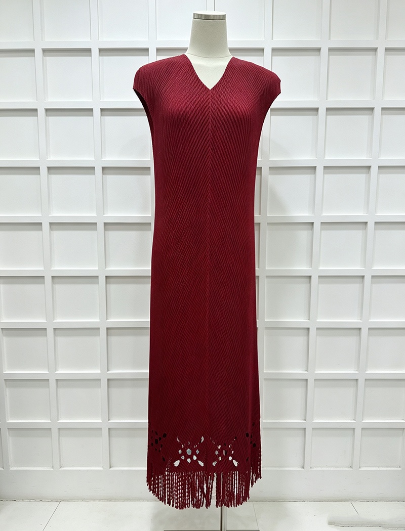 Loose all-match long dress fold tops a set
