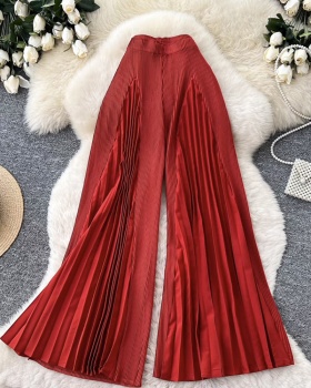 All-match fold wide leg pants loose pants