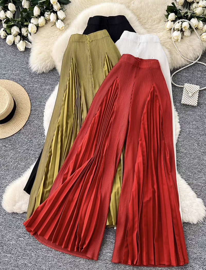 All-match fold wide leg pants loose pants