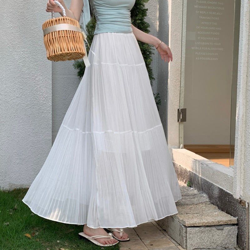 Purple cake long dress A-line large yard skirt for women