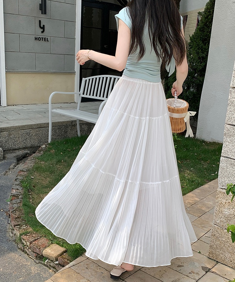 Purple cake long dress A-line large yard skirt for women