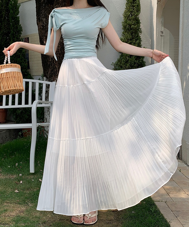 Purple cake long dress A-line large yard skirt for women