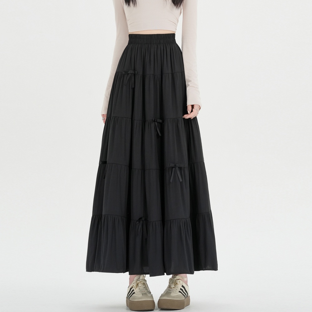 High waist long long skirt white large yard skirt for women