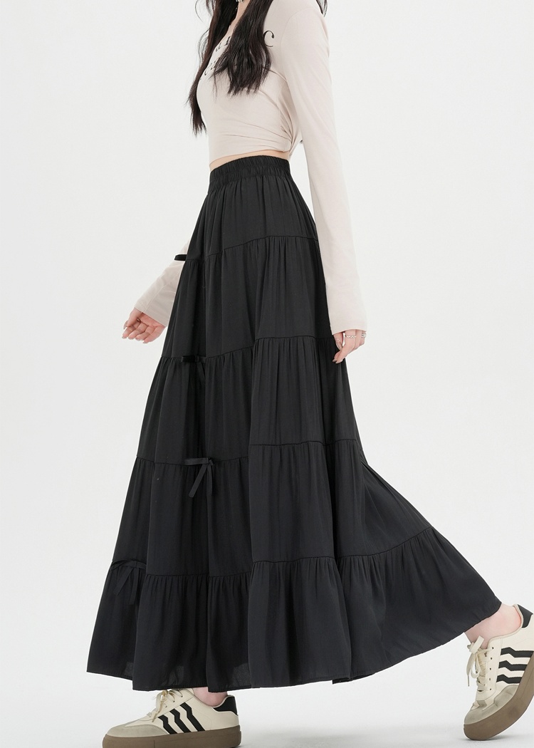 High waist long long skirt white large yard skirt for women