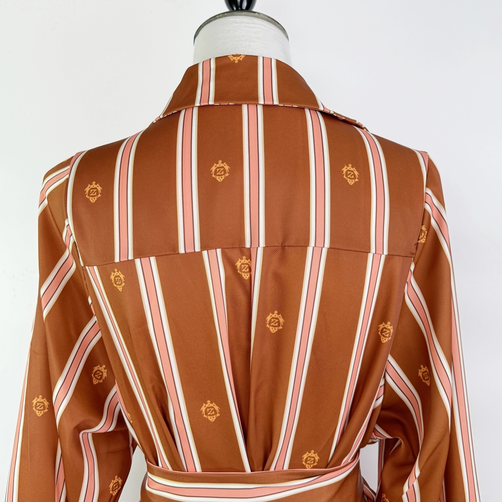 Badge single-breasted dress simple lapel long dress
