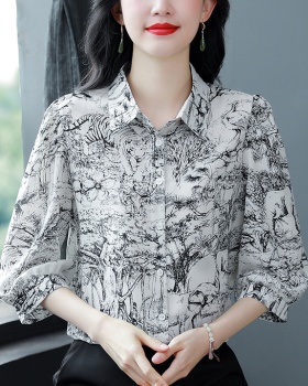 Spring and summer chiffon shirt Western style small shirt