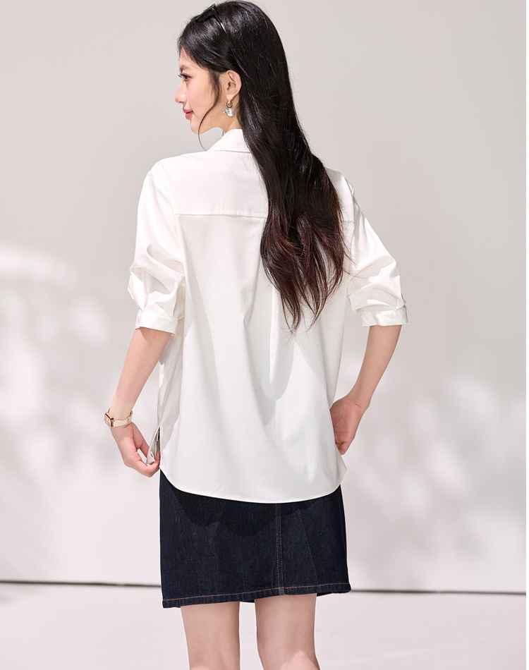 Temperament short sleeve slim puff sleeve light shirt
