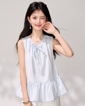 Loose all-match drawstring doll shirt tender frenum shirt