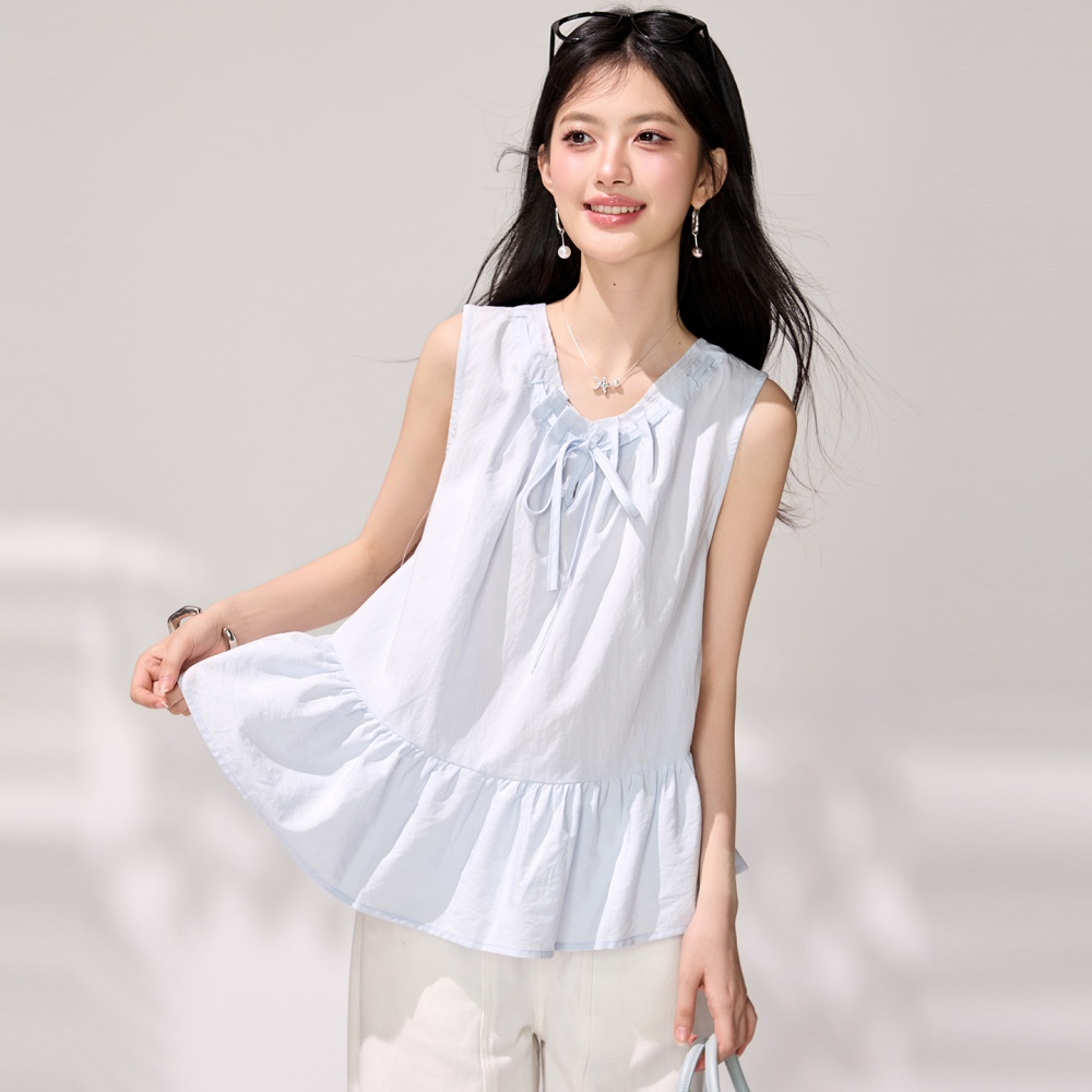 Loose all-match drawstring doll shirt tender frenum shirt