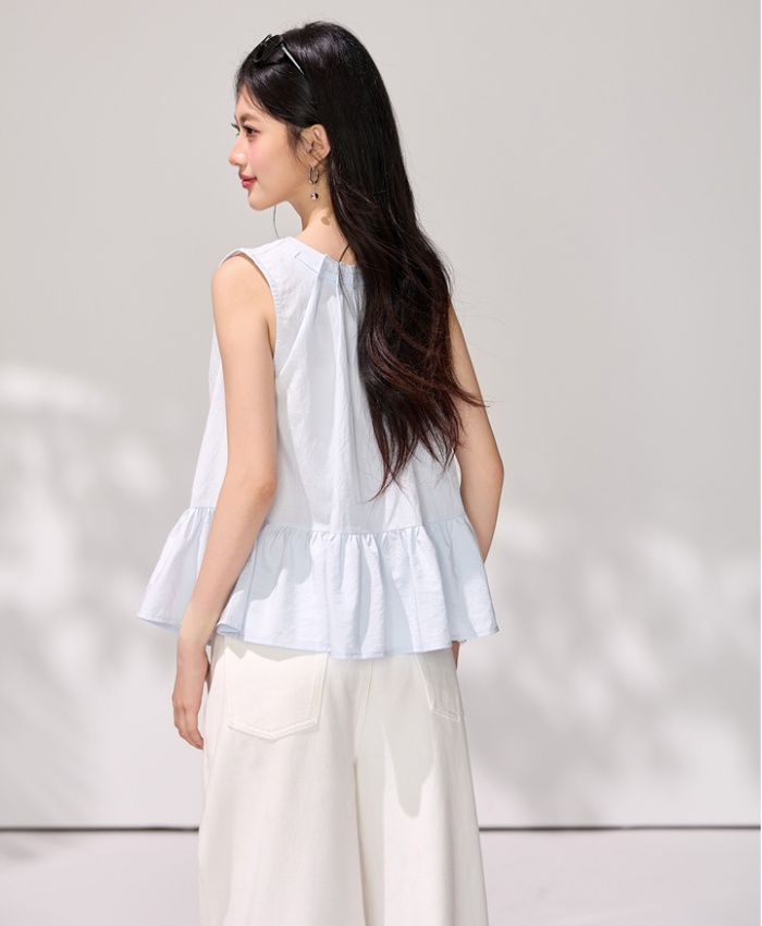 Loose all-match drawstring doll shirt tender frenum shirt