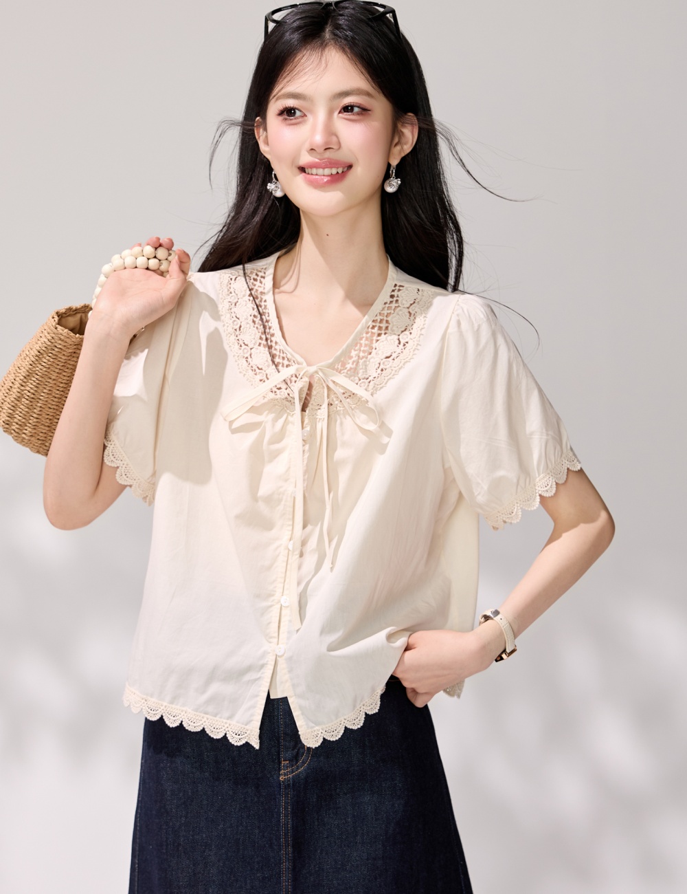 France style tender shirt summer small shirt