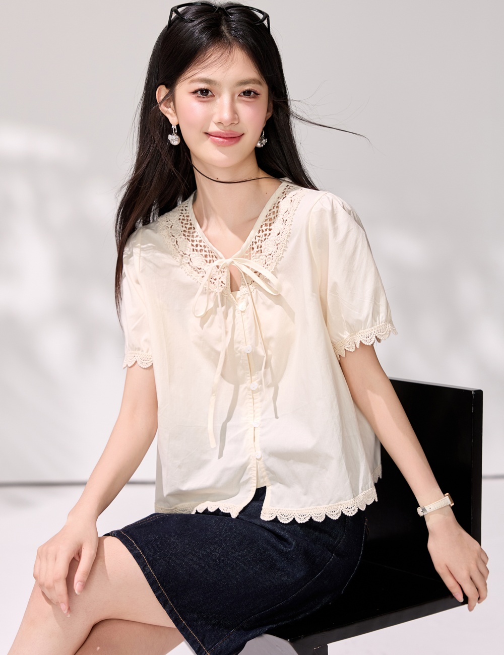 France style tender shirt summer small shirt