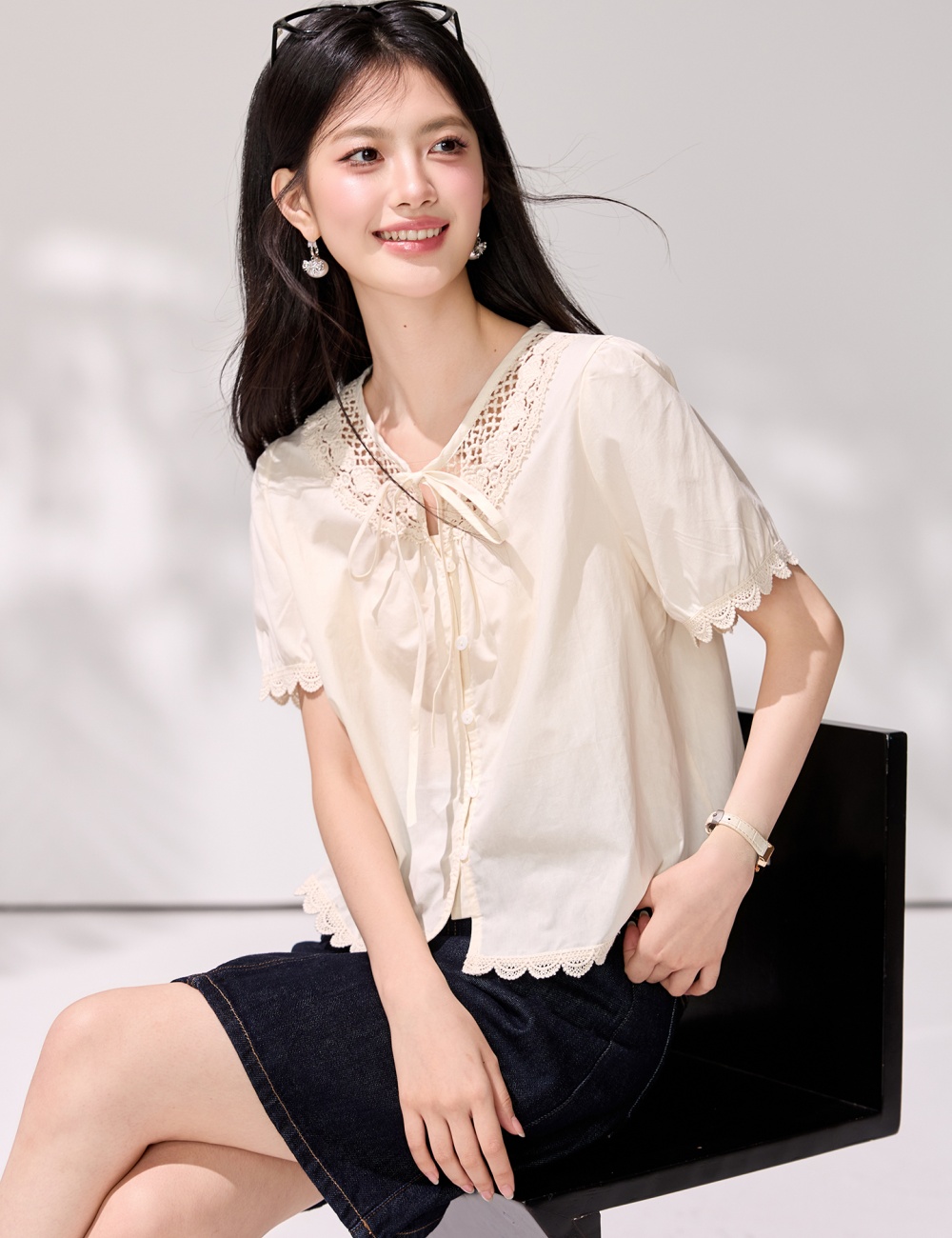 France style tender shirt summer small shirt