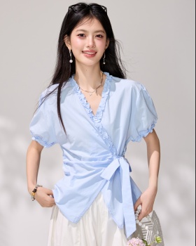 Frenum light-blue shirt show young tops for women