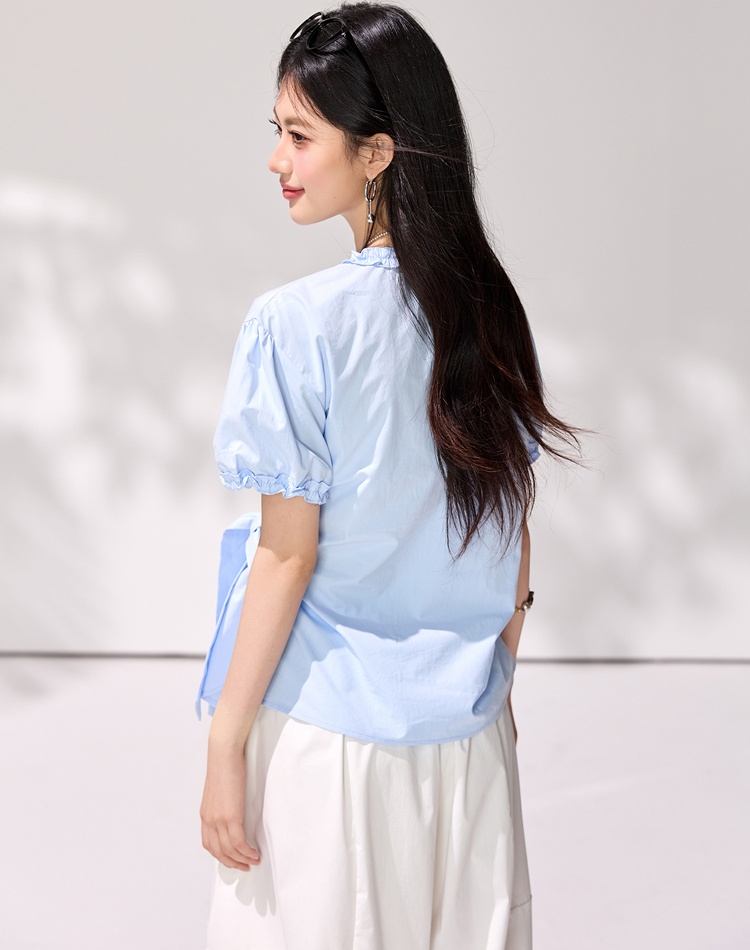 Frenum light-blue shirt show young tops for women