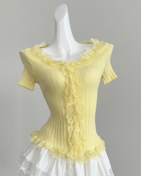 Temperament slim sweater fungus enticement tops