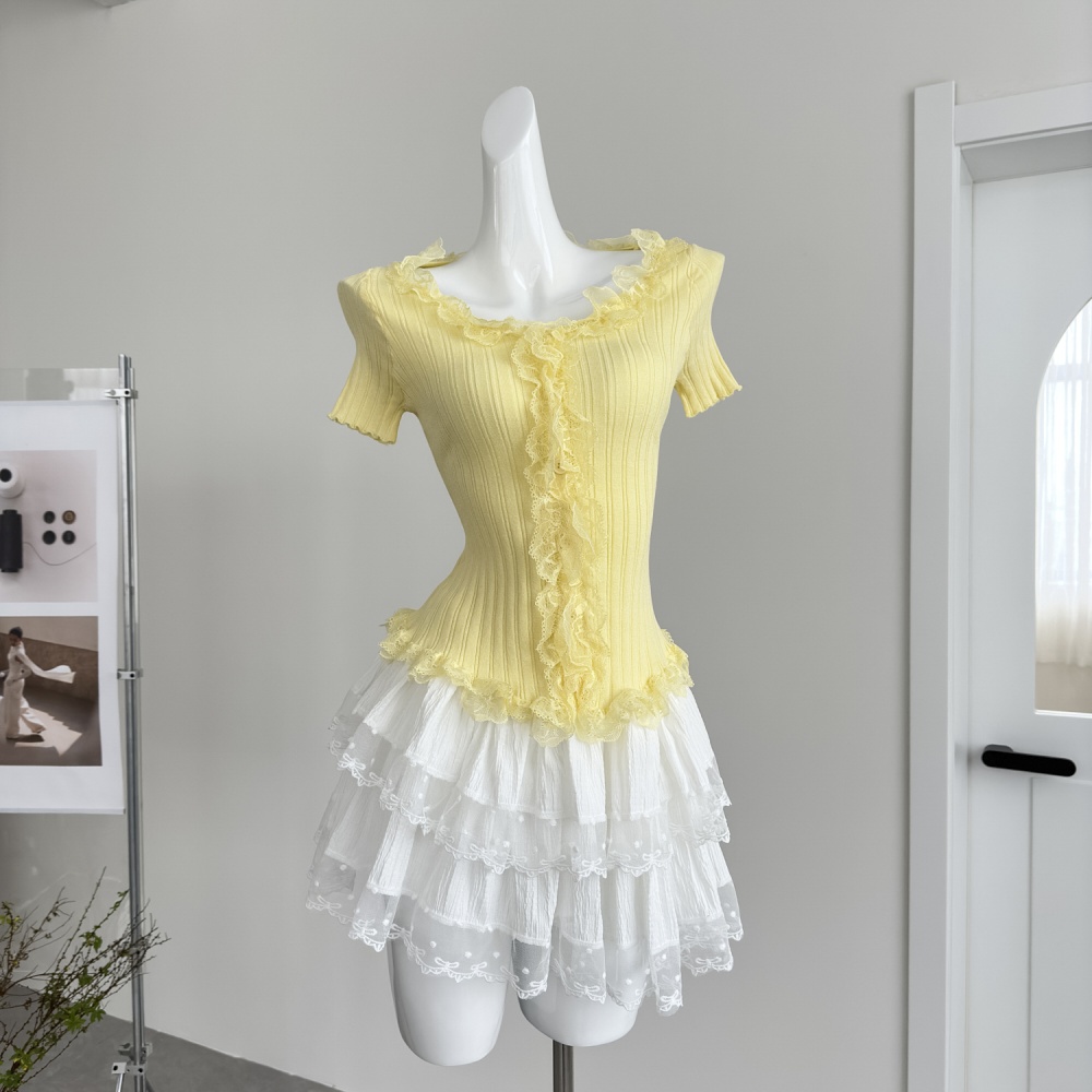 Temperament slim sweater fungus enticement tops