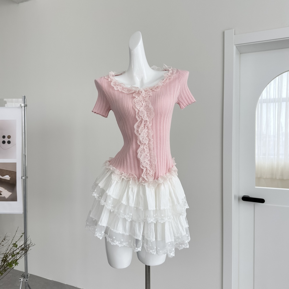 Temperament slim sweater fungus enticement tops