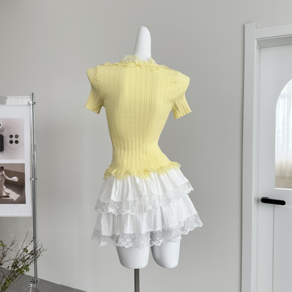 Temperament slim sweater fungus enticement tops