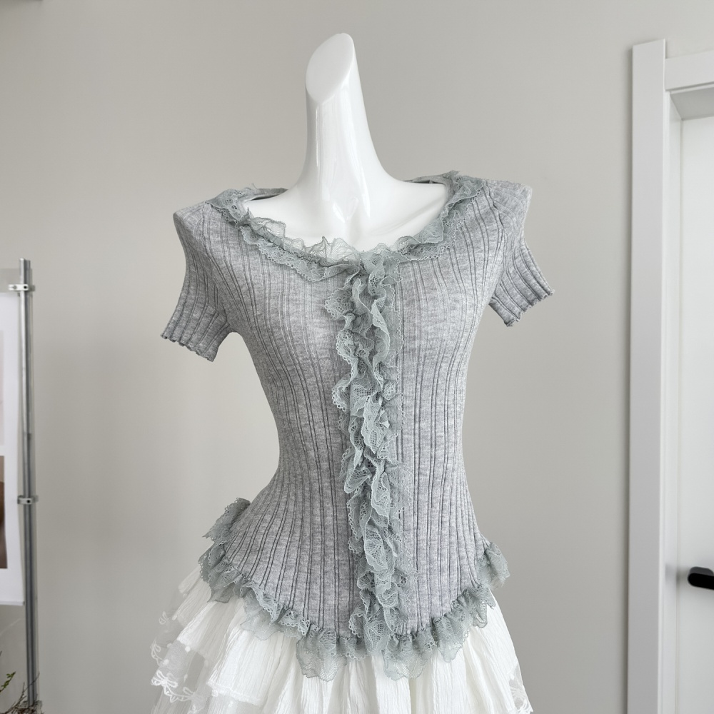 Temperament slim sweater fungus enticement tops