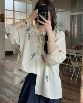 Seven tenths sweet loose France style printing shirt