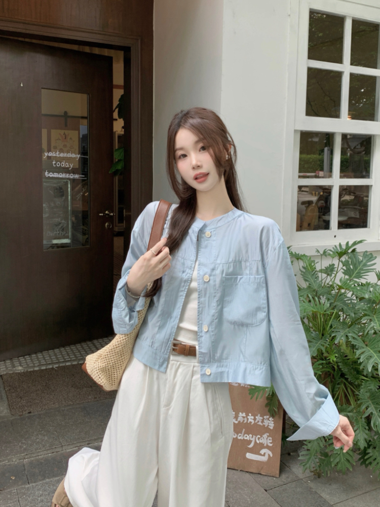 Long sleeve pure shirt all-match sunscreen coat