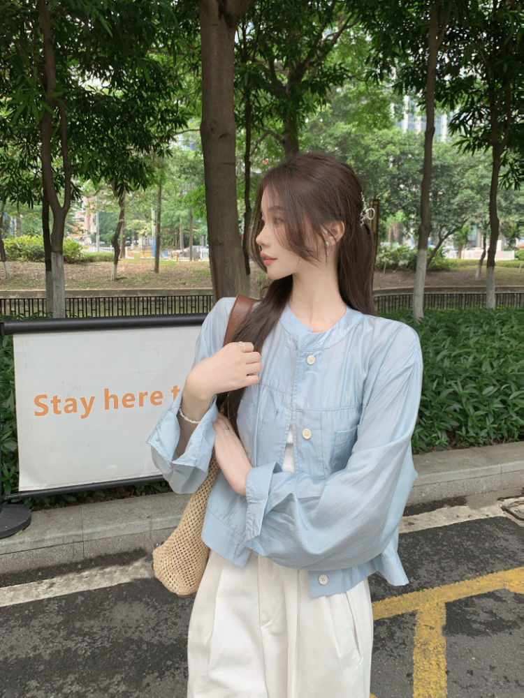 Long sleeve pure shirt all-match sunscreen coat