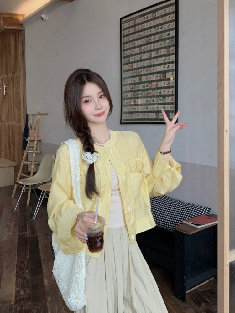 Long sleeve pure shirt all-match sunscreen coat