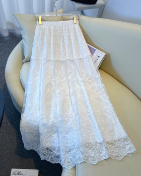 Cake gauze temperament long skirt lace France style skirt