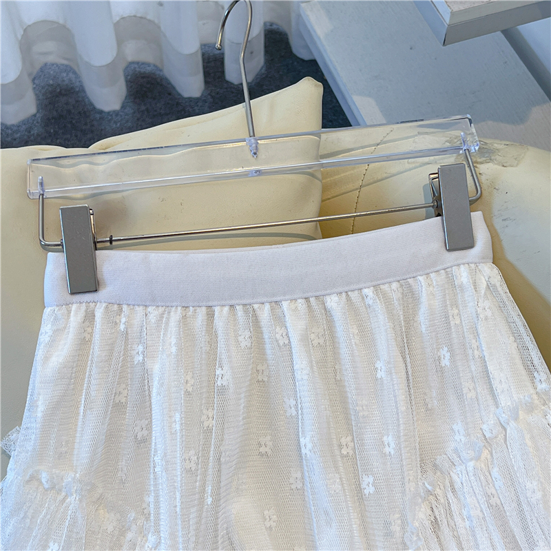 White lace skirt sweet princess long skirt for women