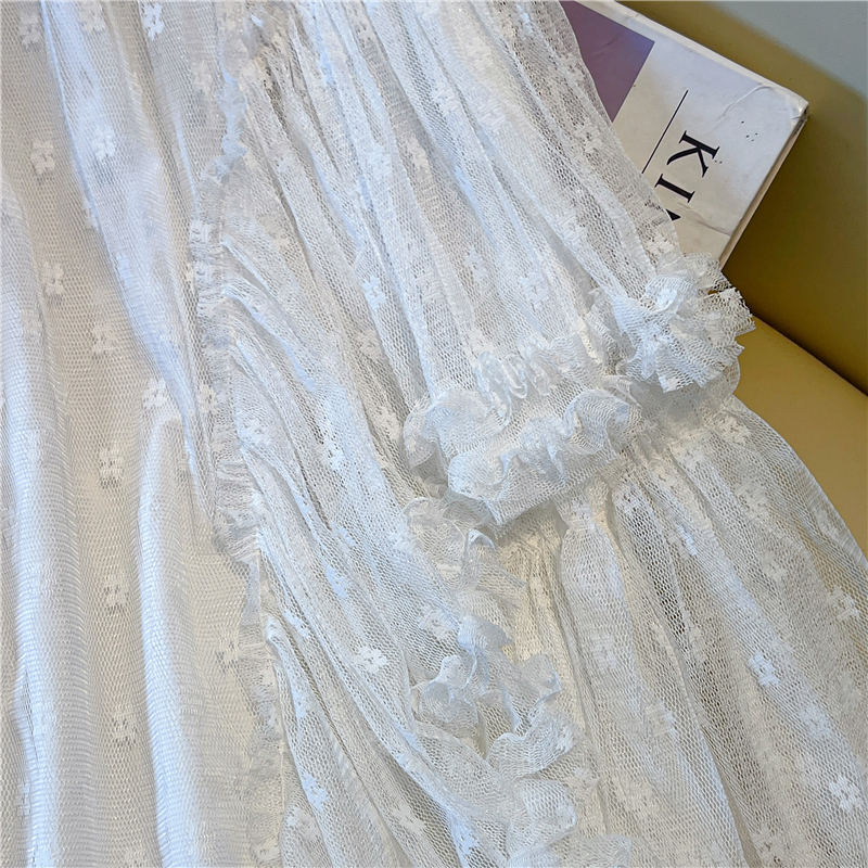 White lace skirt sweet princess long skirt for women