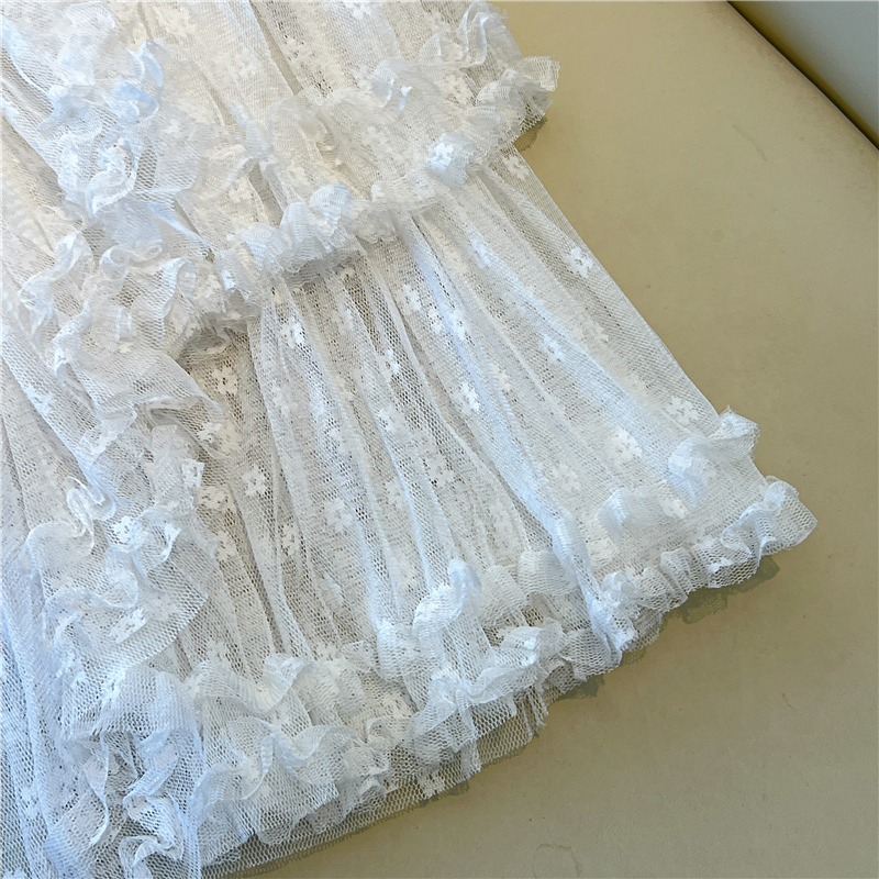 White lace skirt sweet princess long skirt for women
