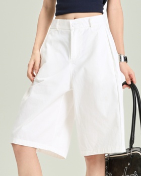 Summer drape retro shorts wide leg pure cotton work clothing