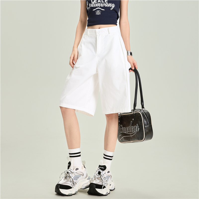 Summer drape retro shorts wide leg pure cotton work clothing
