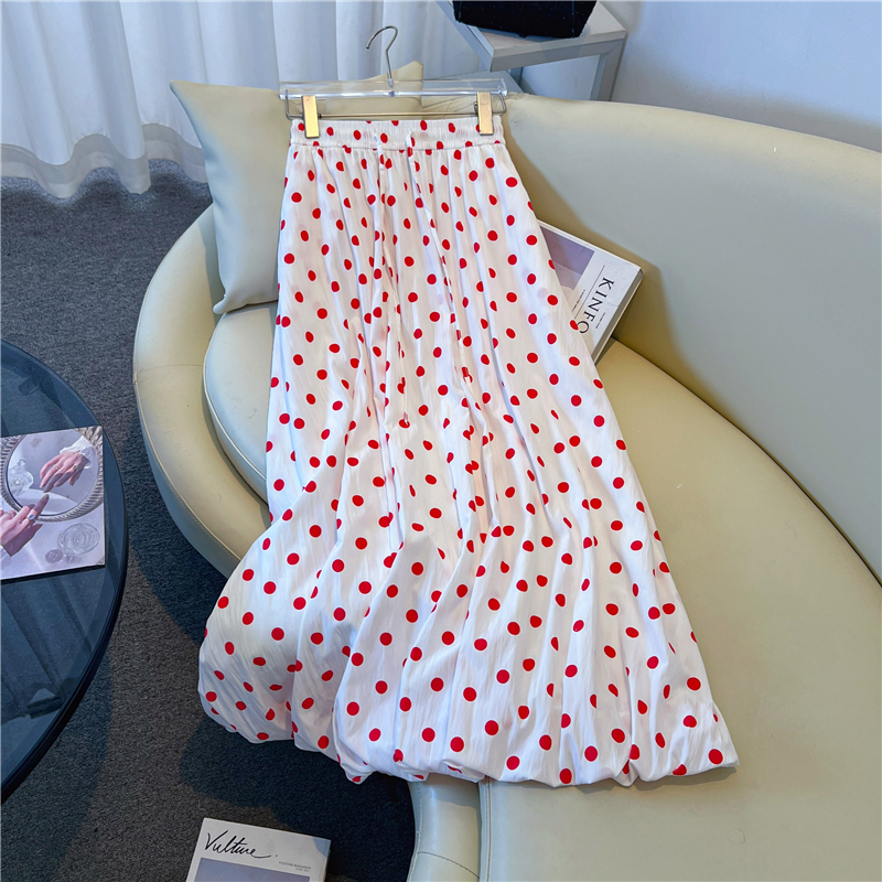 A-line summer bud skirt lady polka dot skirt for women