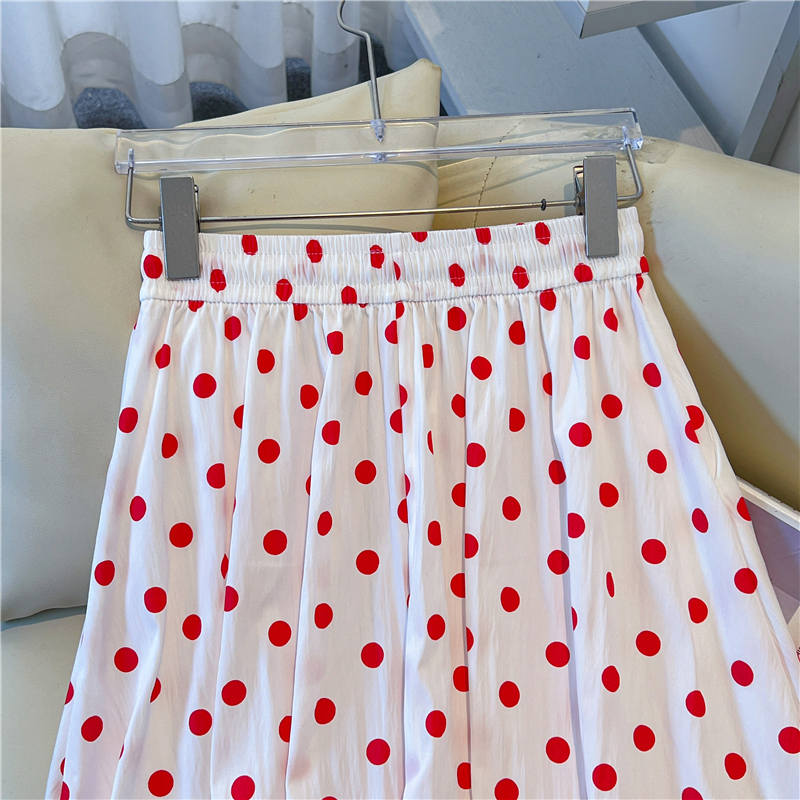A-line summer bud skirt lady polka dot skirt for women